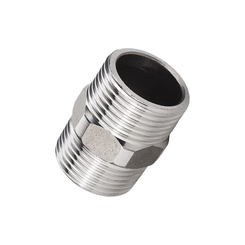 304 Stainless Steel Hex Double External Thread Pipe Fitting