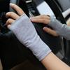 Unisex Thin Cotton Sun Protection Half-Finger Gloves for Summer Driving and Writing, Covers Scars