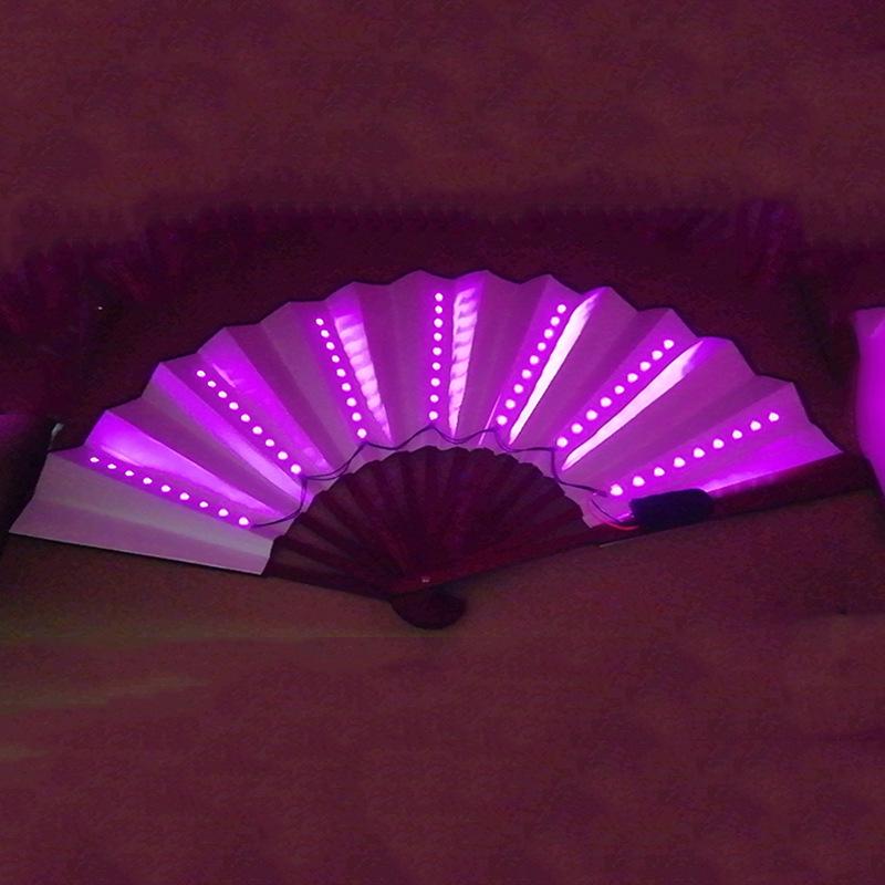 Irisierender LED Leucht-Disco-Party-Fächer - Leuchtende Faltbare Bühnenrequisite