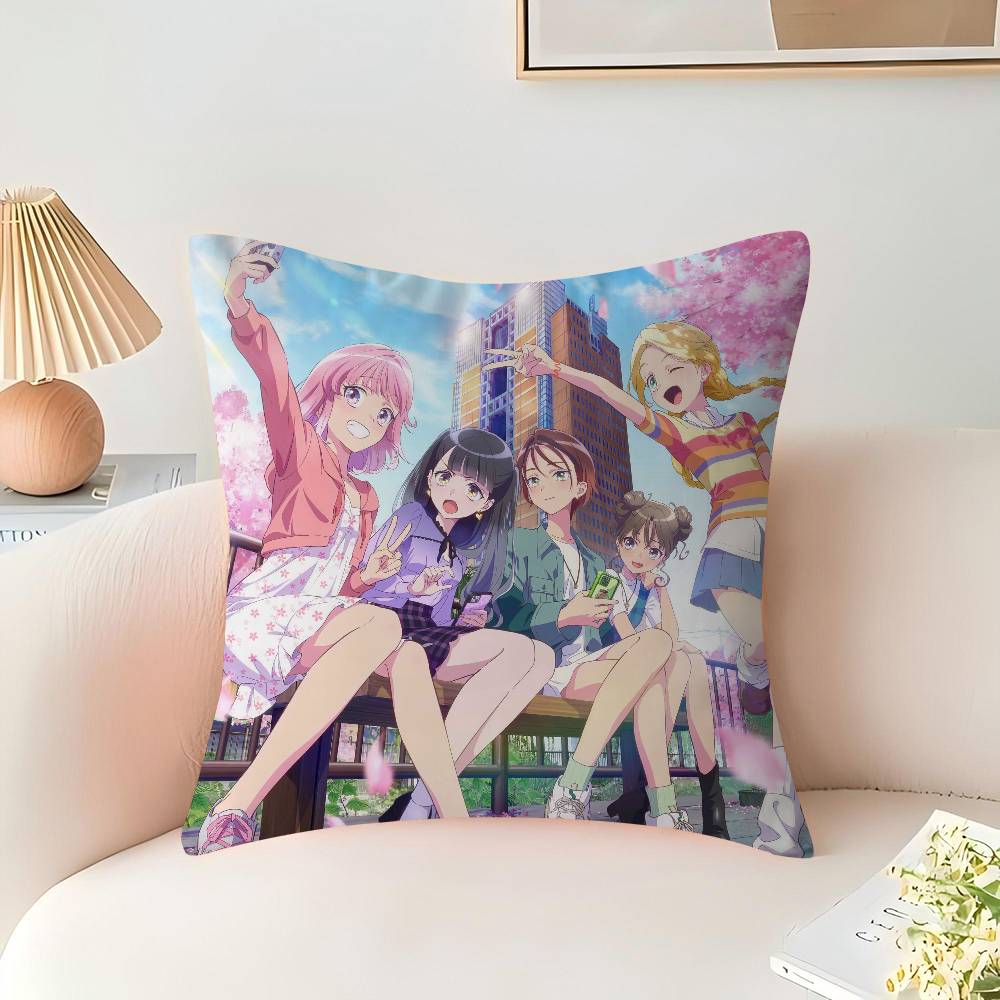 Anime M-Maebashi W-Witches Cushion Cover Inches Farmhouse Decor Home Throw Pillow Covers for Couch Decorations