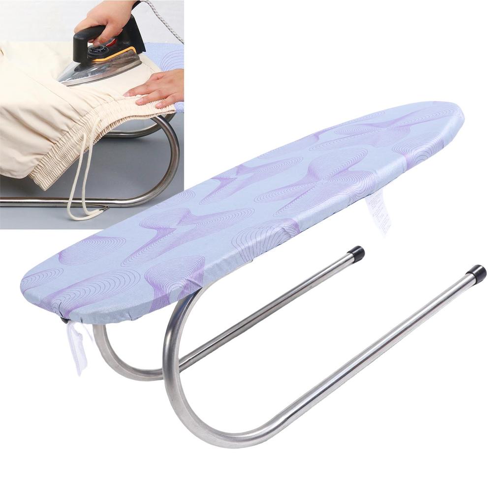 Folding Small Ironing Board with Cotton Cover Stainless Steel Heat Proof Portable Tabletop Ironing Board for Dorm RV