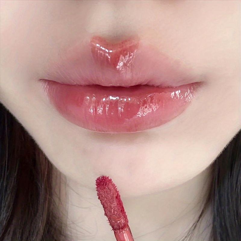 6 Color Lip Glaze Cute Little Bear Mirror Lip Gloss Jelly Liquid Lipstick with Sparkling Light Long Lasting Lip Gloss Lip Makeup for Women