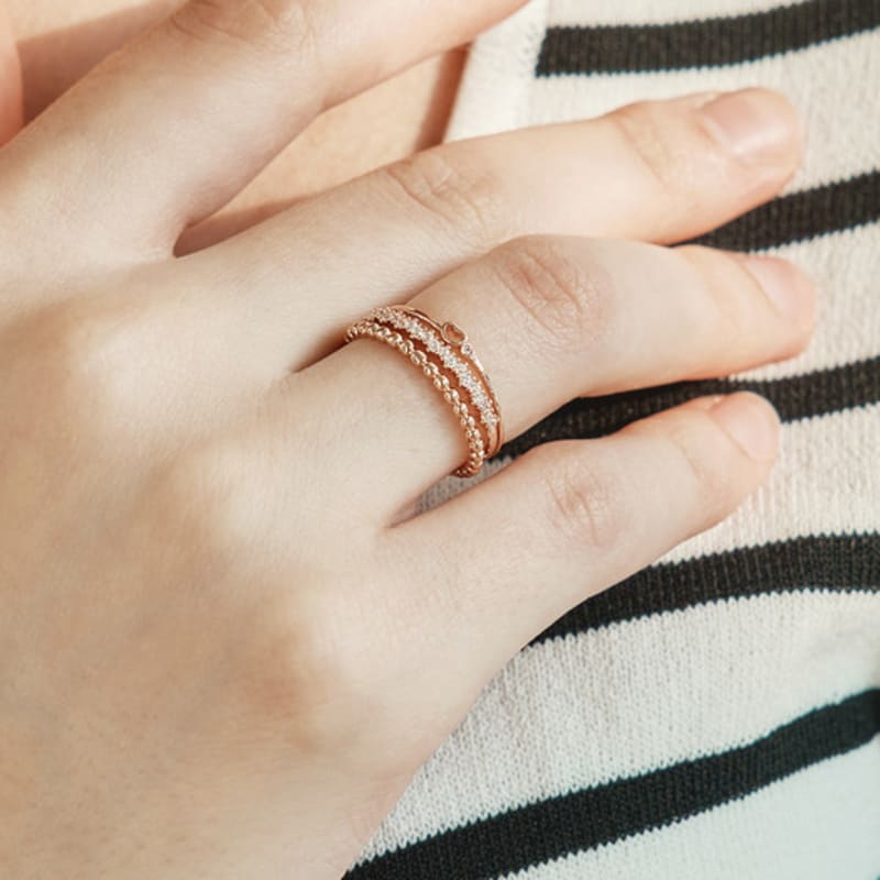 CRANNE Mini Heart Layered Ring C24RB092