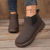 Winter, Samt Damen Baumwollschuhe, Warme Flache Schuhe, Bequem, Vielseitig, Kurze Stiefel, Rutschfest, Schneestiefel, Rutschfeste Kurze Stiefel