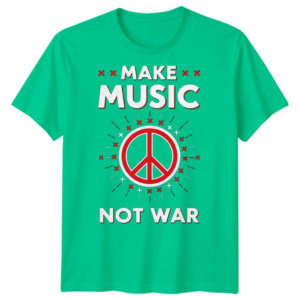 Make Music Not War Peace Moveunisext Activism Unisexs TShirt Graphic Tee S