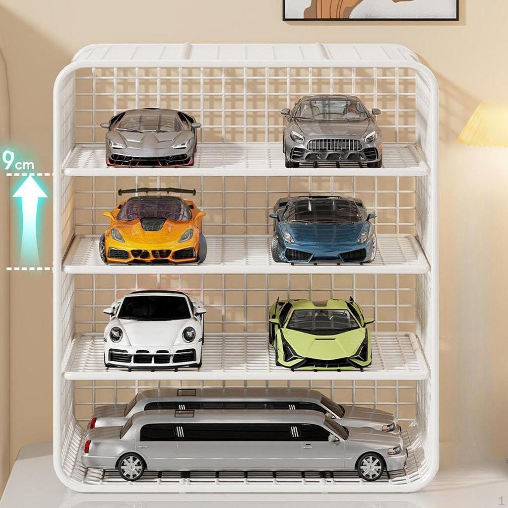 Model Car Display Case,Toy Storage Case Versatile Collectible Showcase Portable White Organizer