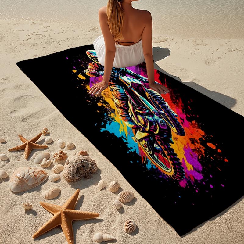 Motocross-Fahrer in Aktion Strandtuch, Superweiche Mikrofaser, Geschenk für Sie/Ihn, Geburtstag, für Pool, Strand, Reisen, Heimdekoration Fan-Geschenke