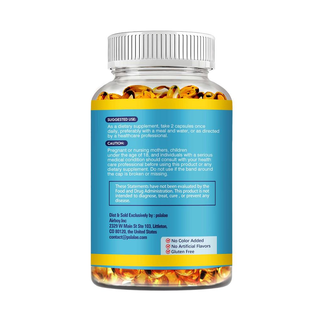 Pslalae - 1000 mg Fish Oil Dietary Supplement Capsules - Heart Health