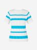 Road Roar Striped Ribbed Round Knit Blue