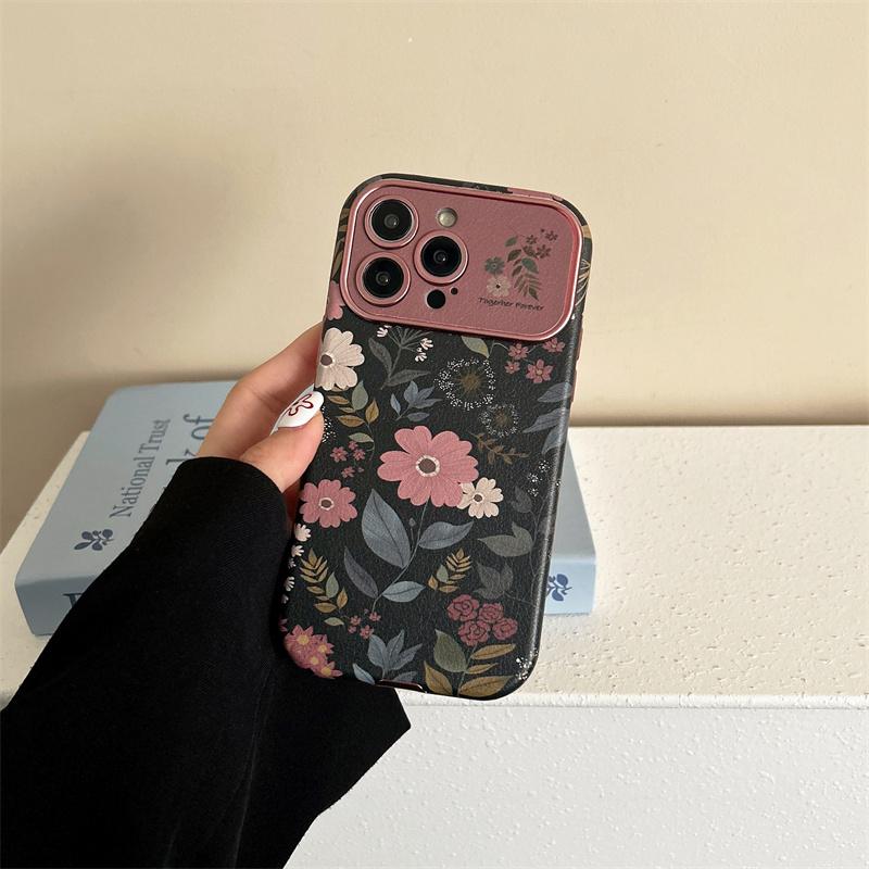Fashion Retro Chrysanthemum Phone Case For iPhone 13 15 14 16 17 Pro Max Wrist Strap Cover Shockproof Funda