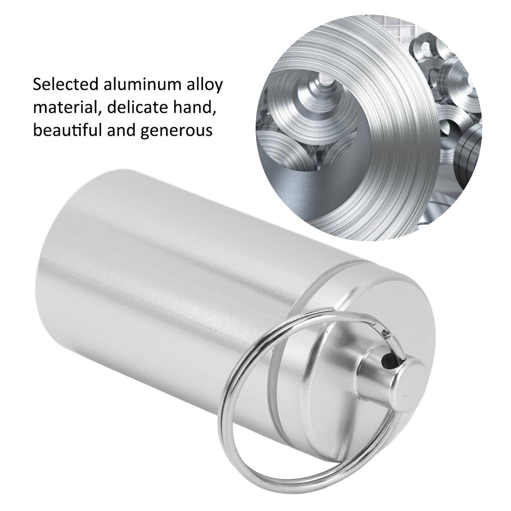 Portable Keychain Medicine Holder Alu um Waterproof Medicine Box Container for Outdoor Travel Camping