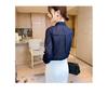 Bow-tie chiffon women's long-sleeve shirt, 2026 new model, spring and autumn blue blouse