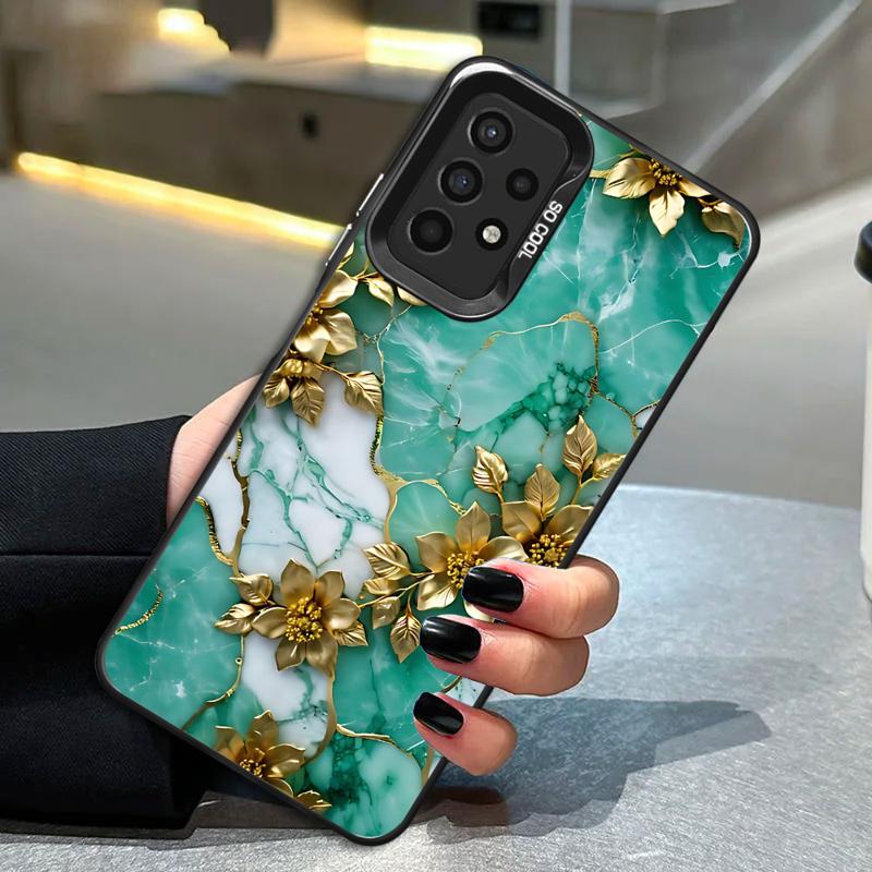 Phone Case for Samsung Galaxy A35 A34 A33 A32 A24 A23 A22 A14 A13 A12 5G Silicone Soft Shell Flower Marble Cover