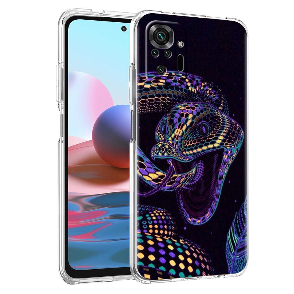 Transparent Phone Case for Redmi 13C 12C 10C Note 13 12 11 11T K40 Gaming Plus Pro 4G 5G Soft TPU Cover Shell New Year Snake Bag