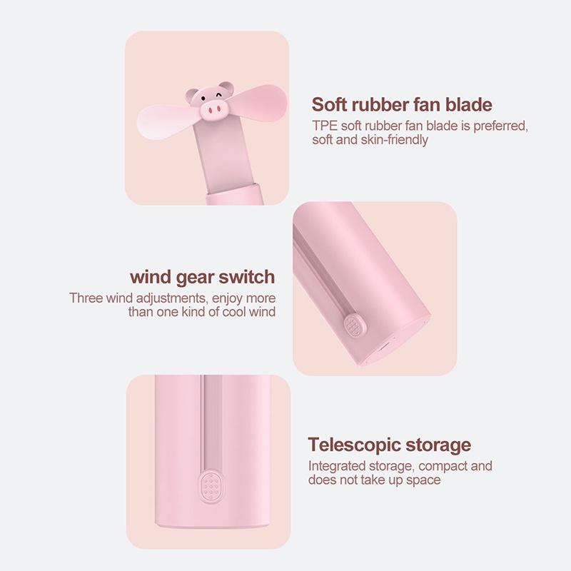 QGeeM Handheld fan Guto retractable mini USB charging small fan Portable students outdoor handheld fan