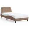 Vidaxl Bed Frame With LED, Color Cappuccino, 90X190 Cm, Faux Leather