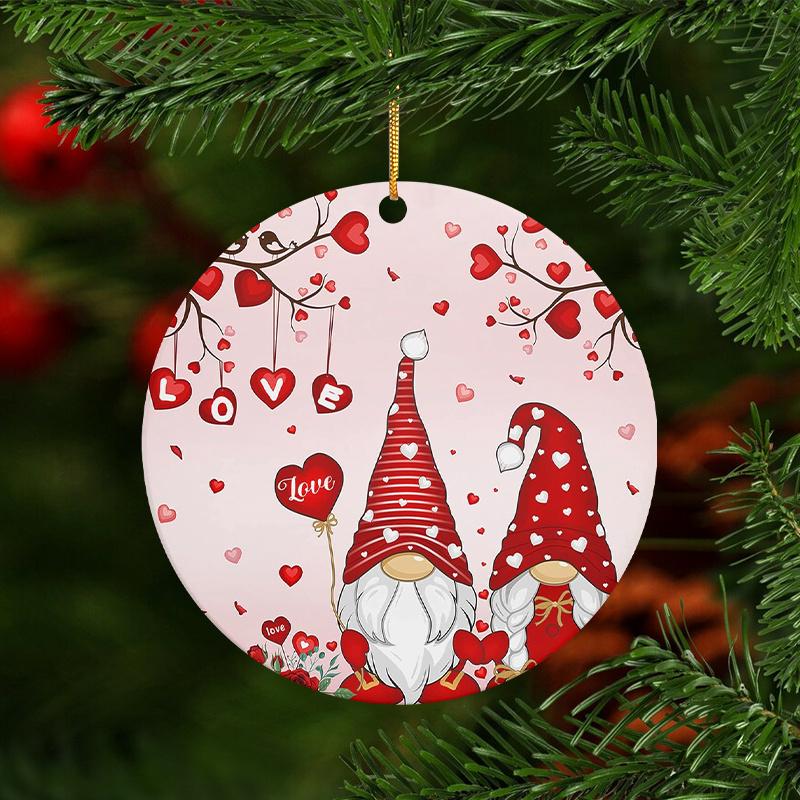 2D Flat Rofor Mantic Acrylic Gnome Couple Decoration Sign, Anniversary Gift, Suitable for Wall Decoration, Porch, Room, Villa, Accents Home, Hallway,