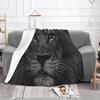 Lion Colourful Painting Blanket Soft Warm Flannel Throw Blanket Plush for Bed Living room Picnic Travel Home Couch
