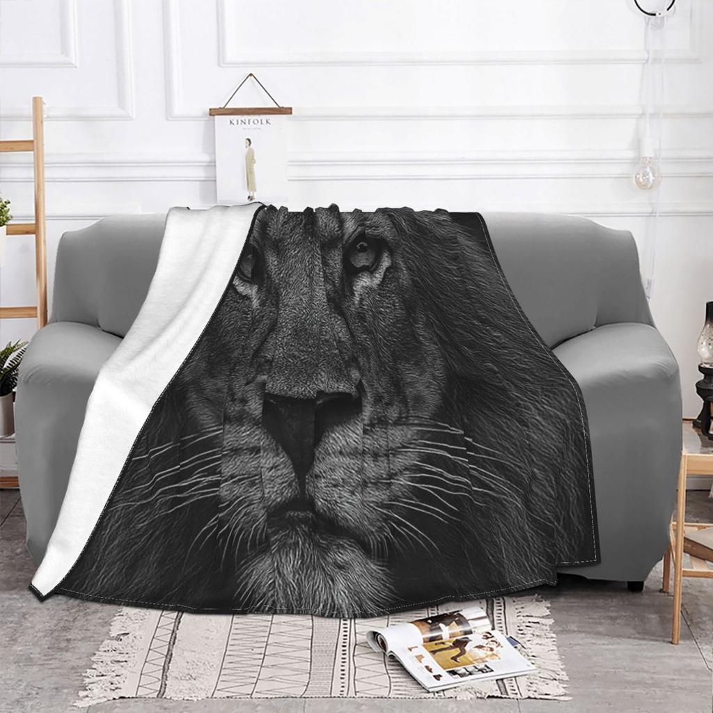 Lion Colourful Painting Blanket Soft Warm Flannel Throw Blanket Plush for Bed Living room Picnic Travel Home Couch