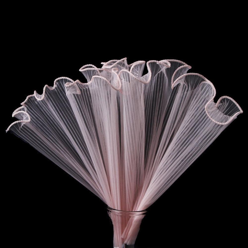 Multiple Color Bouquet Roll 4m Packaging Lace Paper Flower Wrapping Mesh Yarn  For Wedding Party