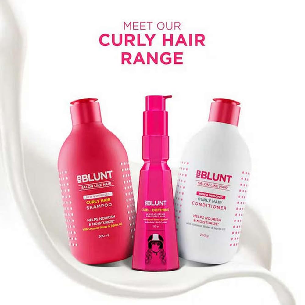 BBLUNT Curly Hair Shampoo For Defined Bouncy Curls, Moisture Lock Formula, Gentle Cleansing Shine Care, 300 Ml Pack Of 1