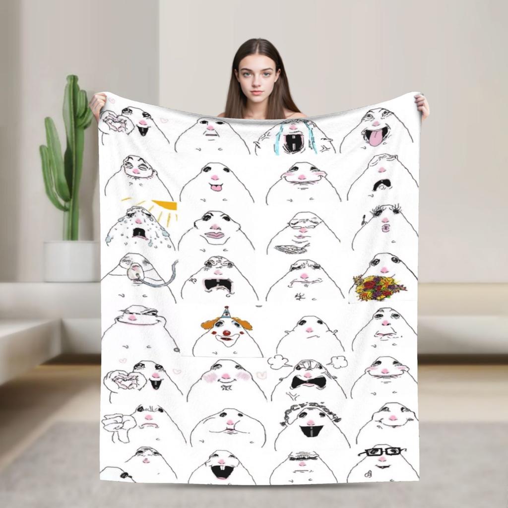 Relax Hamster Caveman Blanket Accessories Sofa Decorative Throw Blankets Lightweight Fleece for Bedroom
