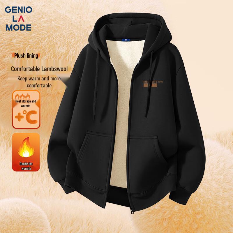 GENIOLAMODE Men's Fleece-Lined Heavyweight Hoodie Jacket