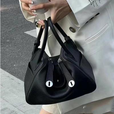 Women's 2025 Lychee Grain Doctor Bag: Single Shoulder, Crossbody, Pillow Style Handbag