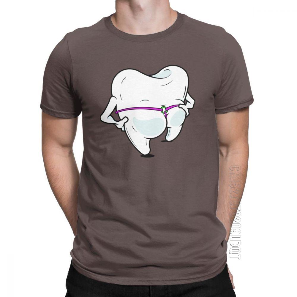 

Dental Floss Hygienist T Shirts For Men Teeth Dentist Summer Clothes Male Tshirt Funny TShirt ONeck Cotton Basic Tees Tops S