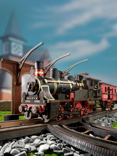 ROBOTIME 3D Wooden Puzzle, Steam Locomotive Car Kit, Mechanical Model, DIY Craft Kit, Assembly, Time-Killer, Educational Toy, Wooden Model for Kids an