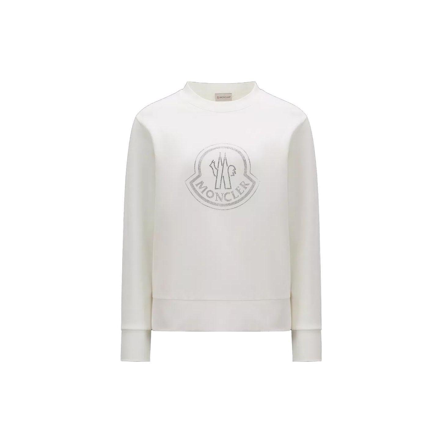 Moncler Kristal Strass Patroon Ronde Hals Losse Sweater Dames sweater Wit I20938G00053899TR033 S white