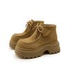 Muffin thick-soled Martin boots women's 2025 autumn new leather inner heightening women's boots retro suede casual short boots