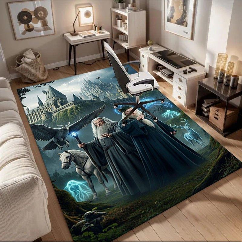 Fantasy Wizard Duel Poster: Magic and Adventure Unleashed Office Mat Home Decor Office Rugs LB94 60cm by 90cm