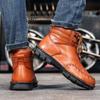 Herren Handgefertigte Echtleder Stiefel Retro Stiefel Herren Echtleder Große Herrenschuhe High Top