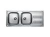 Double Bowl Metal Sink with Drainer