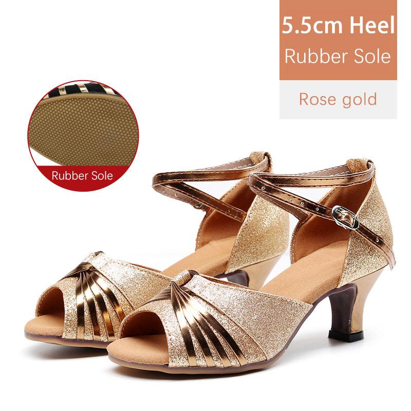 Damen Erwachsene Latein Tanzschuhe Hoher Absatz Tanzschuhe Damen Weicher Boden Modern Standard Tanzschuhe
