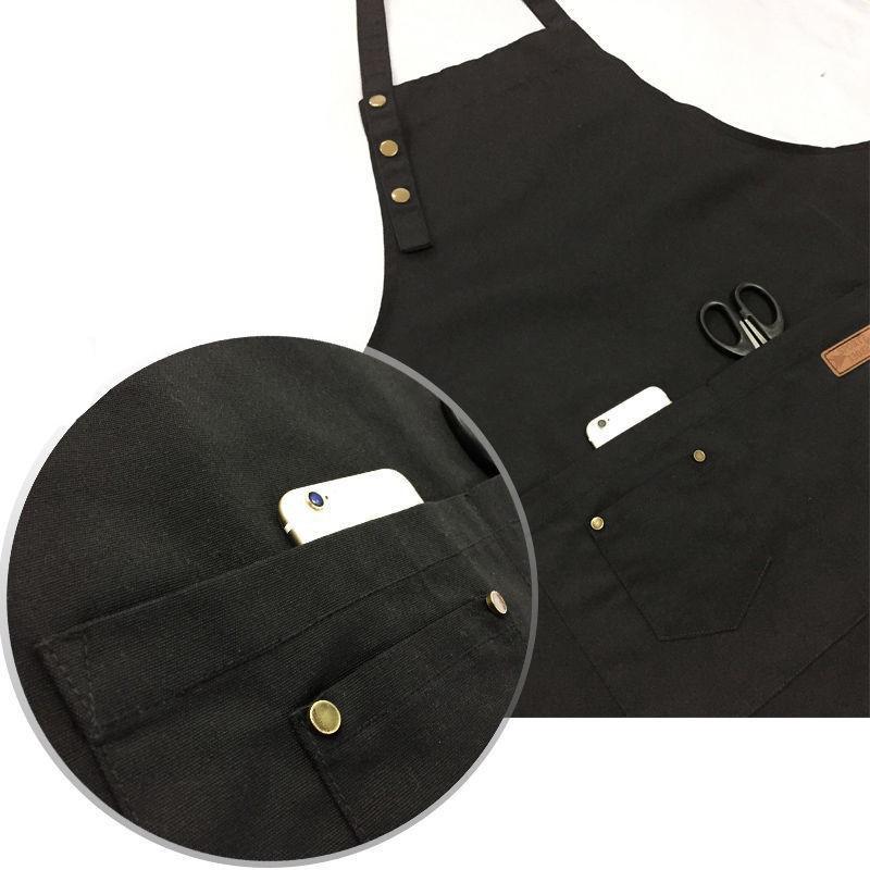 1 Stück Wasserdichte Ölbeständige Schürze mit Tasche Polycotton Fleckenabweisend Mode Küche Hausarbeit Restaurant Bar Geschäft Cafés Schürzen