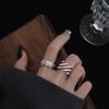 925 Silver Open Finger Ring Punk Lines Geometric Openwork Simple Stackable For Women Girl Jewelry Gift Dropship Wholesale
