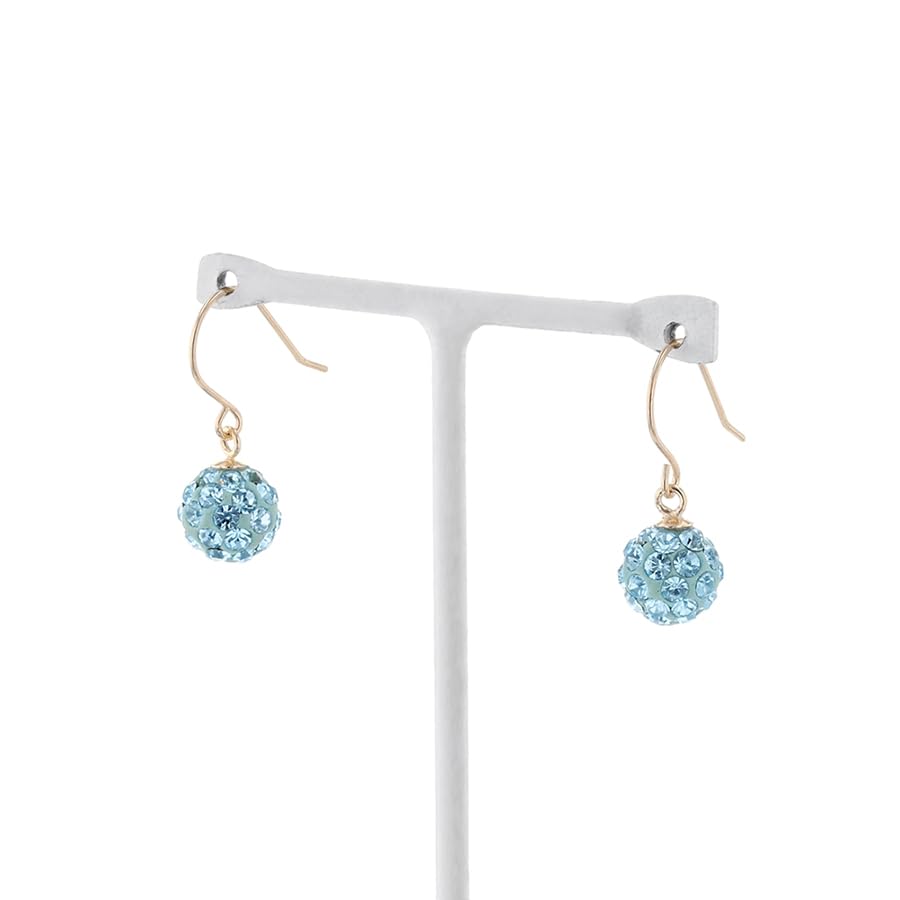 ESTELLE K10 Yellow Gold Rhinestone Earrings (Blue) 0222-2767-0019-0000