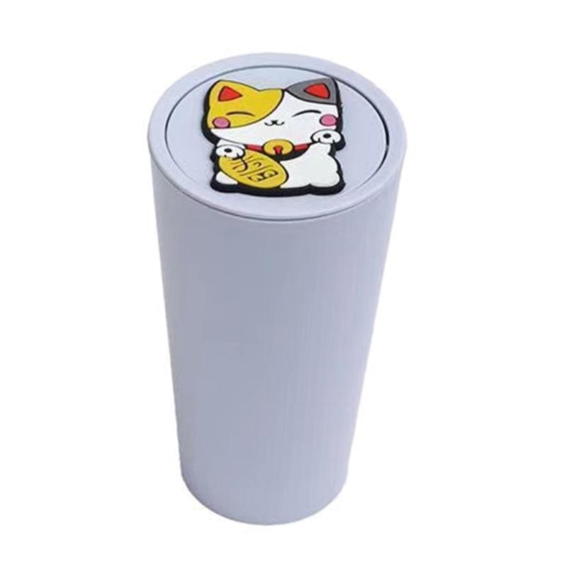 Car Trash Can, Car Trash Cup with Lid,Multipurpose Trash Can for Car, Office & Home,Desktop Trash Can Storage Box