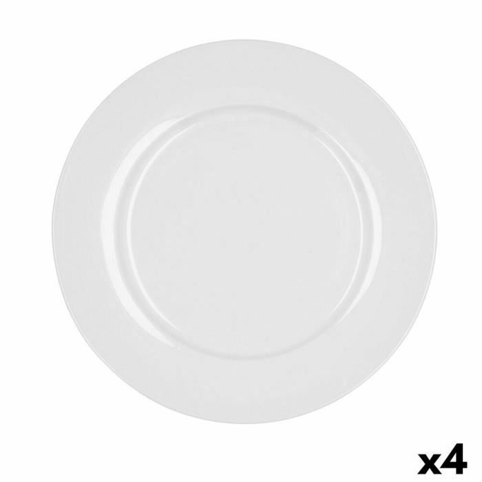 Assiette Plate Bidasoa Glacial Céramique Blanc (27 Cm) (Pack 4x)
