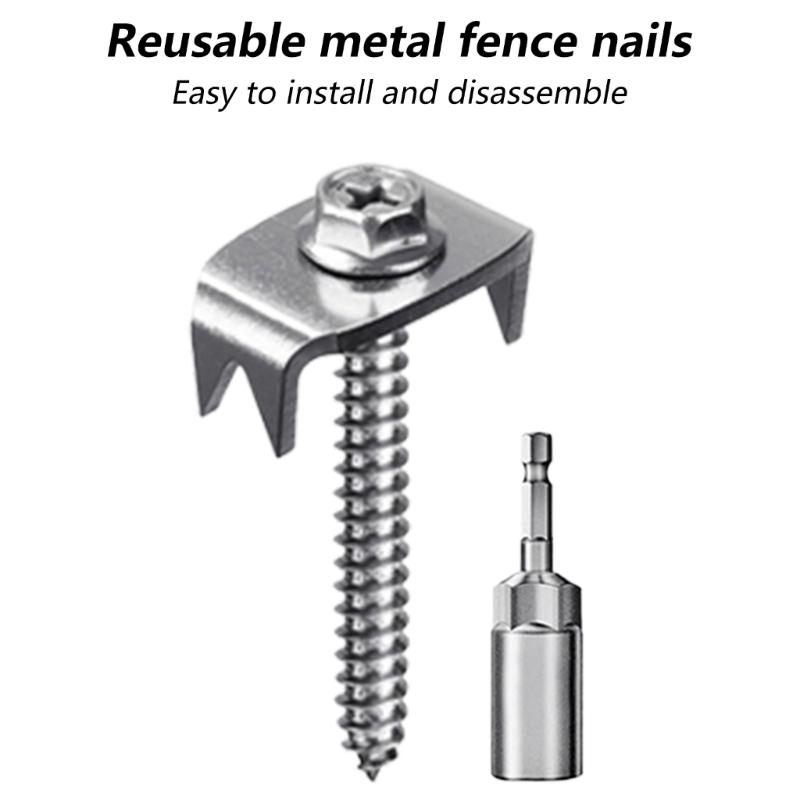Multiple Use Fence Pegs Heavy Duty Metal Fence Spikes set for Secure Fencing Professional Metal Stakes for Gardeners