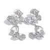 Yhpup Stainless Steel Metal Flower Bow Knot Drop Dangle Earrings High Quality CZ Waterproof Statement Jewelry for Party