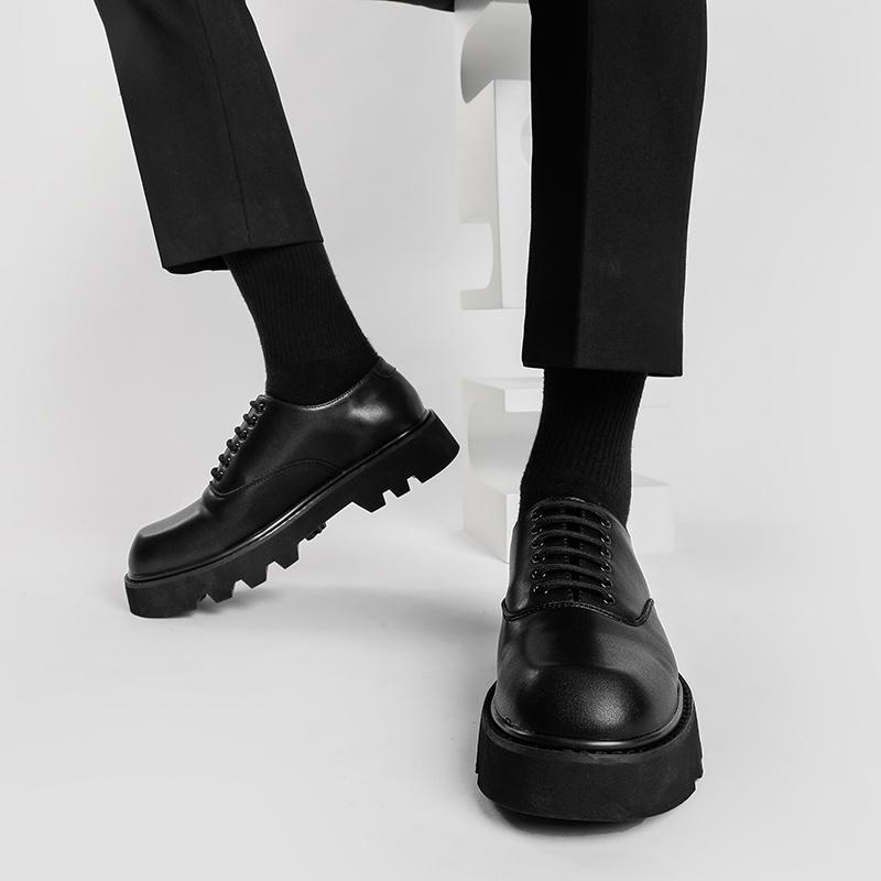 Fashion Business men's thick soled leather shoes Minimalist and fashionable design style Wedding Party Outdoor Strolling Men's Shoes