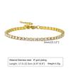 Gold Stainless Steel Zirconia Tennis Bracelet & Anklet, Women's Fashion Titanium Jewelry - BR-1241