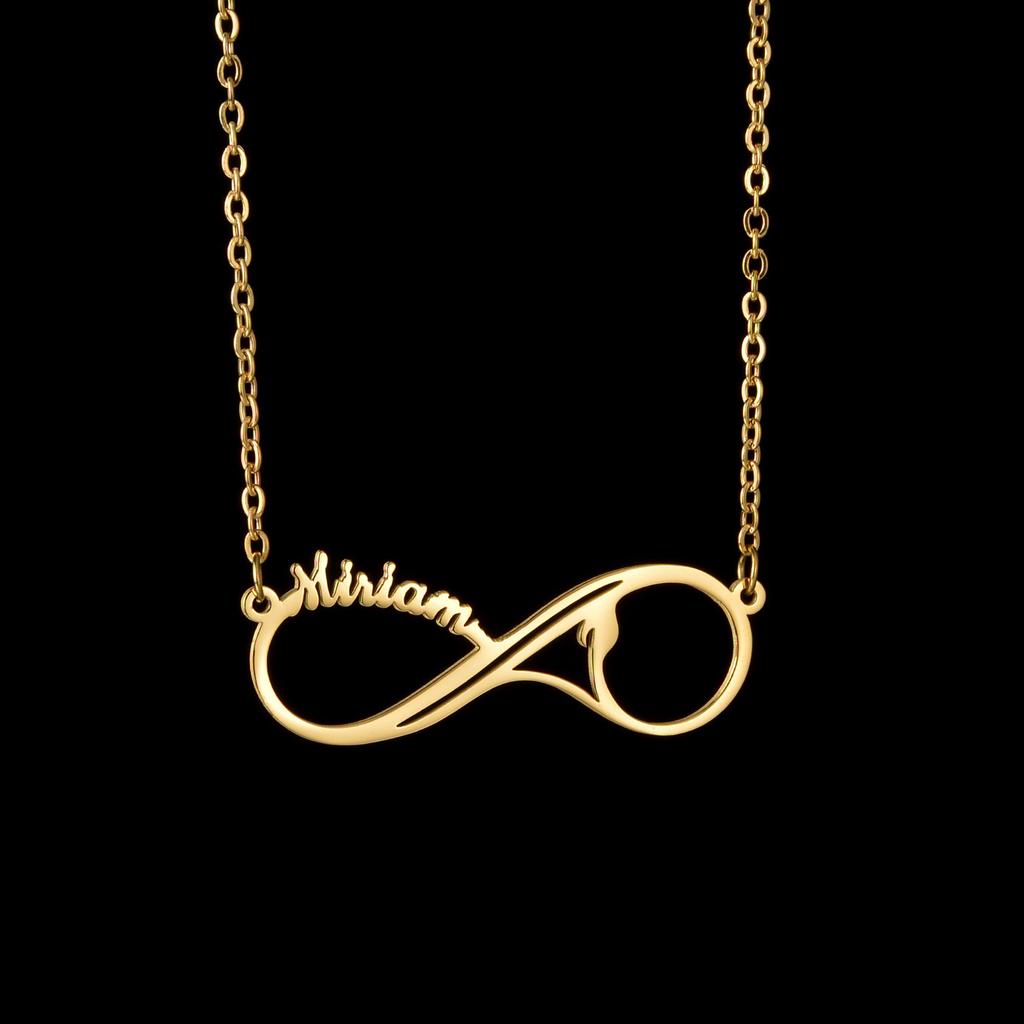 Atoztide Personalized Custom Infinity Name Necklace for Women Stainless Steel Clavicle Pendant Link Chain Birthday Jewelry Gift