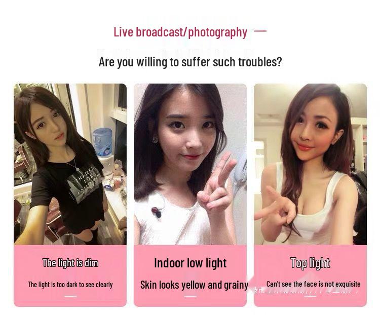 Portable Beauty Light & Phone Stand for Live Streaming and Photography