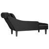 Chaise Longue with Cushion and Right Armrest Black Velvet