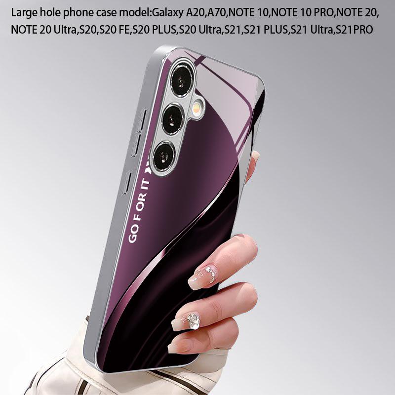 Dark Purple Flowing Light Pattern 2D Phone Case for Samsung S26 S25 S24 S23 S22 S21 S20 A56 A36 A16 - Glass Protective Cover