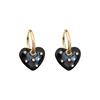 Diamond dripping oil love pendant, ear buckle Hong Kong style retro fashion earrings, light luxury high-end earrings, design sense niche
